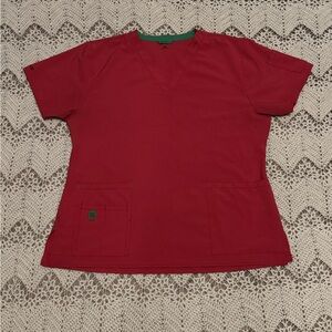 Carhartt Force Scrub Top Pink Women Size XL Pockets ID Tag Shoulder Pocket